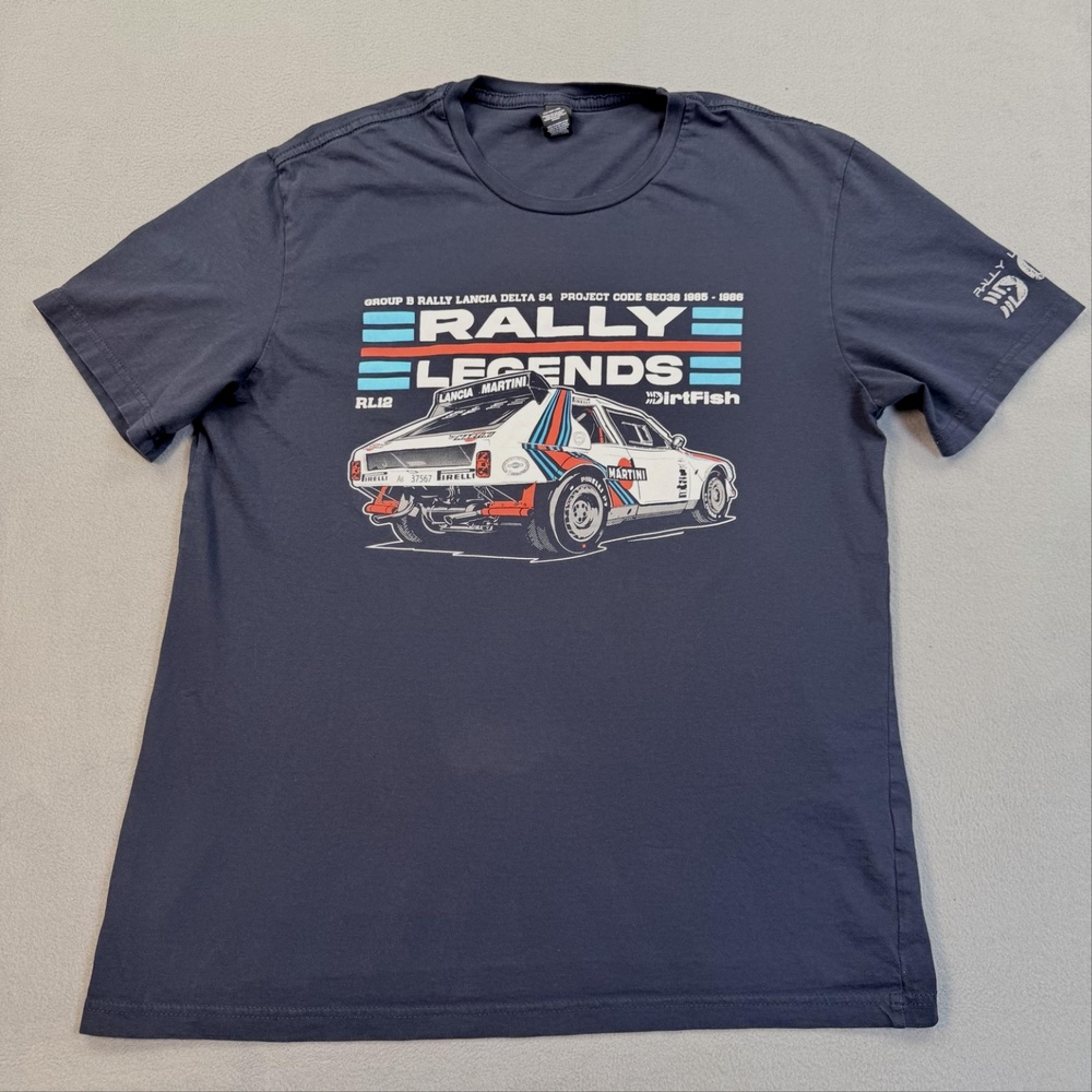 Rally Legends Lancia Delta S4 Shirt Mens Medium Blue Racing Offroad Dirtfish